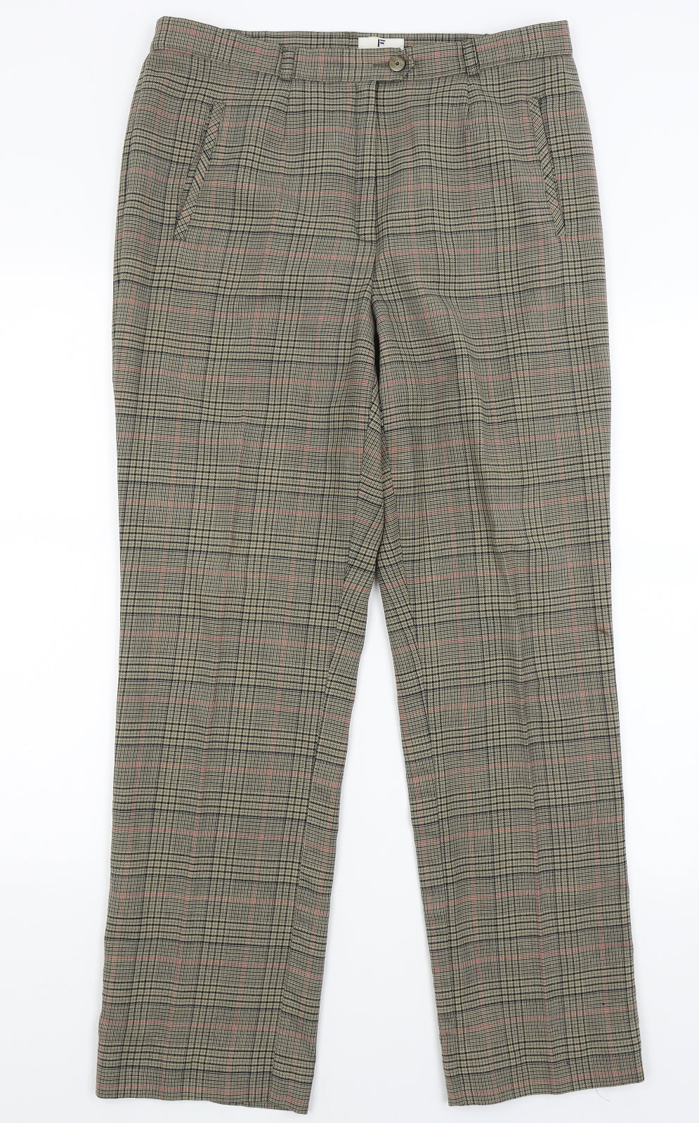 Frankenwalder Womens Green Plaid  Dress Pants Trousers Size 14 L29.5 in