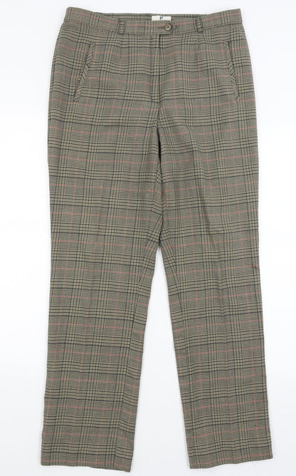 Frankenwalder Womens Green Plaid  Dress Pants Trousers Size 14 L29.5 in