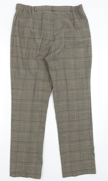 Frankenwalder Womens Green Plaid  Dress Pants Trousers Size 14 L29.5 in