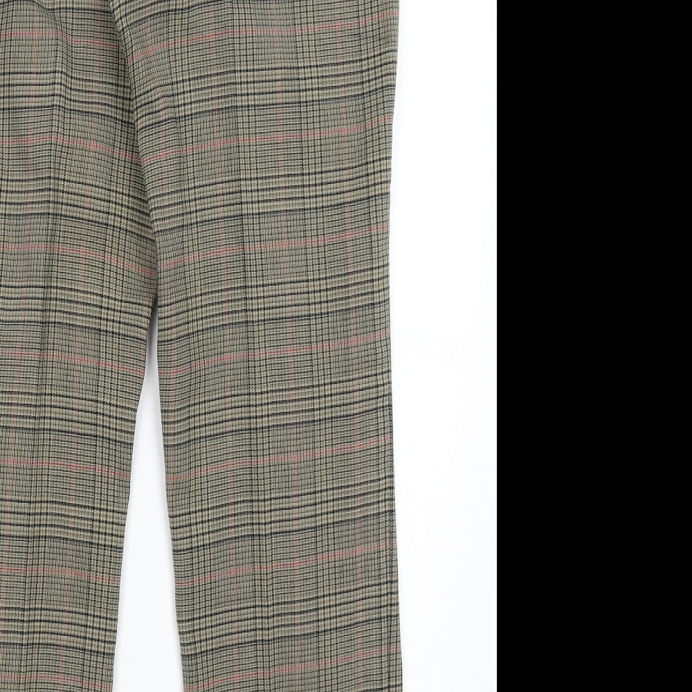 Frankenwalder Womens Green Plaid  Dress Pants Trousers Size 14 L29.5 in