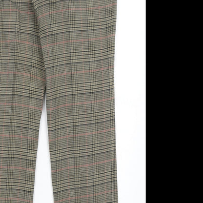 Frankenwalder Womens Green Plaid  Dress Pants Trousers Size 14 L29.5 in