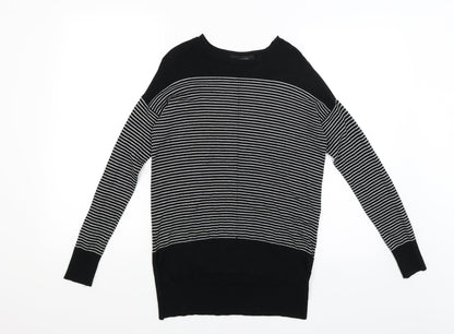 Additional front view of Atmosphere women’s black striped jumper, size UK 8