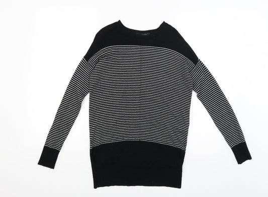 Atmosphere Womens Black Striped  Pullover Jumper Size 8