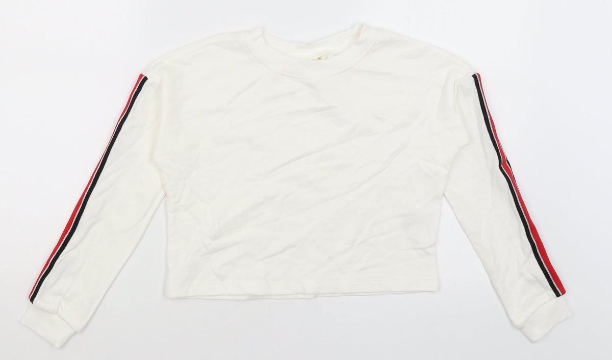 H&M Girls White   Pullover Sweatshirt Size 8-9 Years