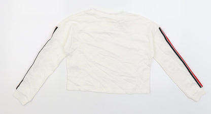 H&M Girls White   Pullover Sweatshirt Size 8-9 Years