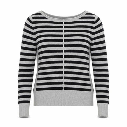 H&M Womens Grey Striped  Pullover Jumper Size 34