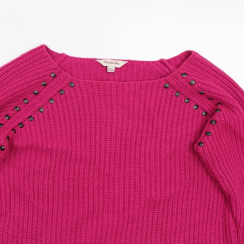 Simplybe Womens Pink   Pullover Jumper Size 10