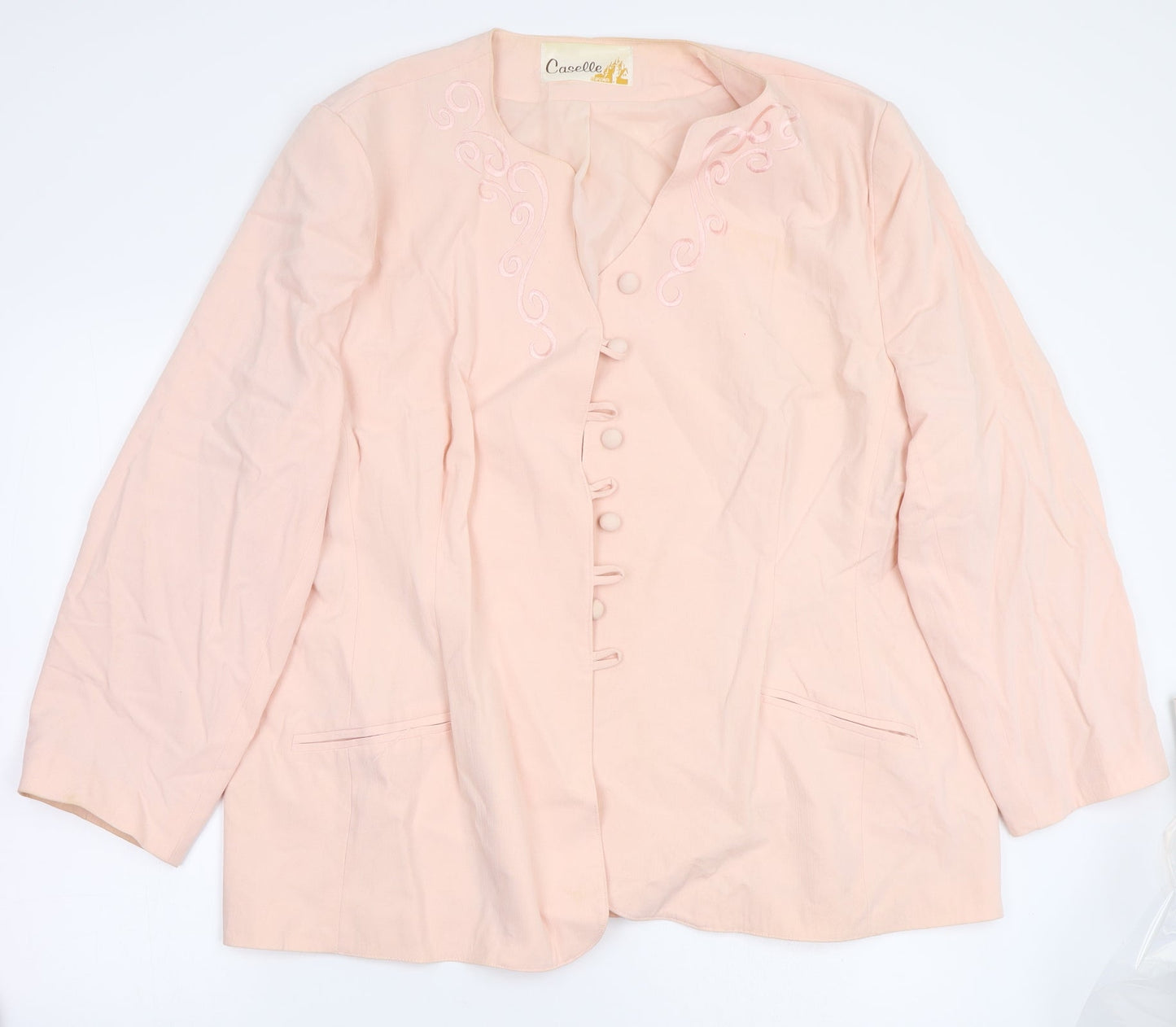 Caselle Womens Pink Floral  Jacket Coatigan Size 14