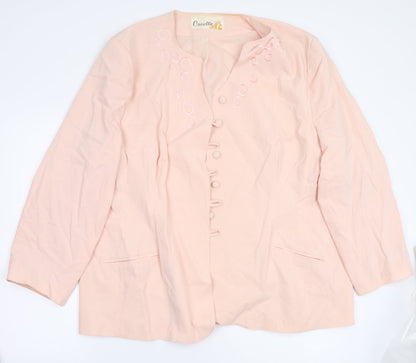 Caselle Womens Pink Floral  Jacket Coatigan Size 14