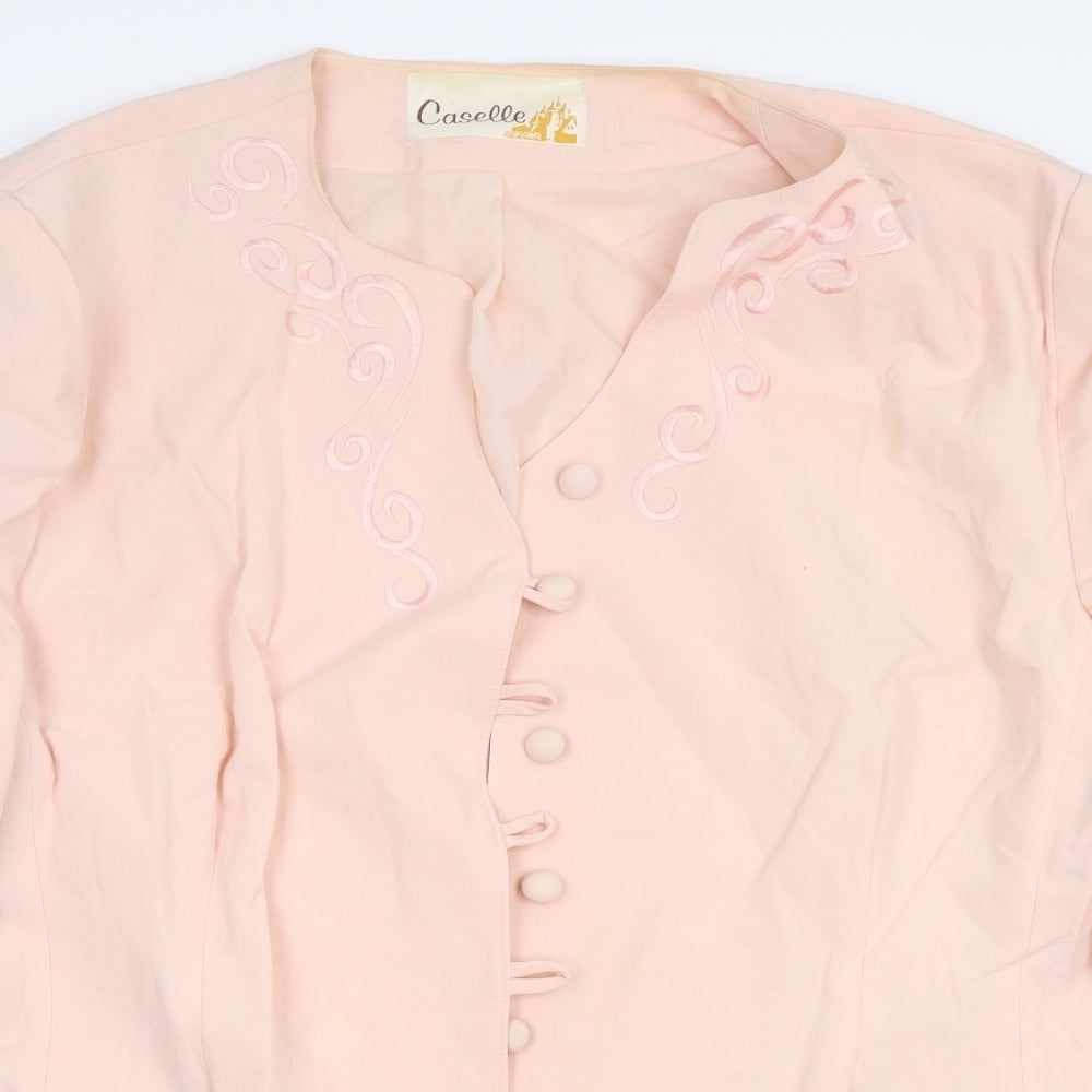 Caselle Womens Pink Floral  Jacket Coatigan Size 14