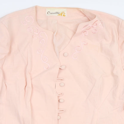 Caselle Womens Pink Floral  Jacket Coatigan Size 14