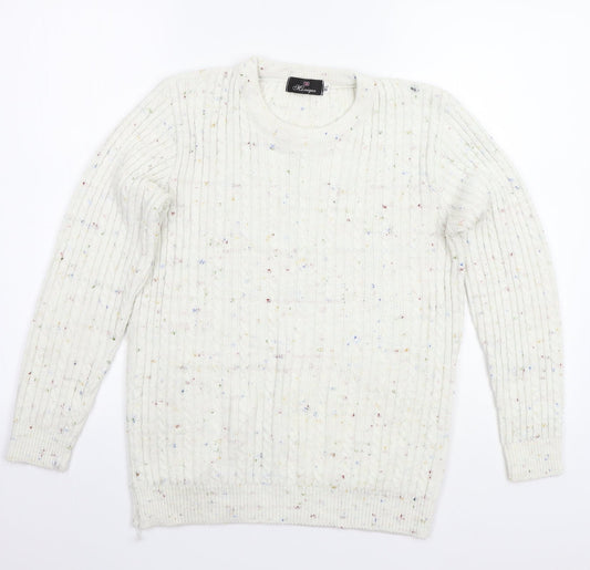 Monique Womens White   Pullover Jumper Size M