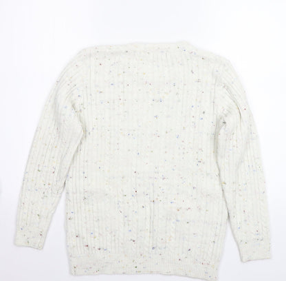 Monique Womens White   Pullover Jumper Size M