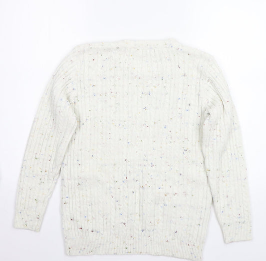 Monique Womens White   Pullover Jumper Size M