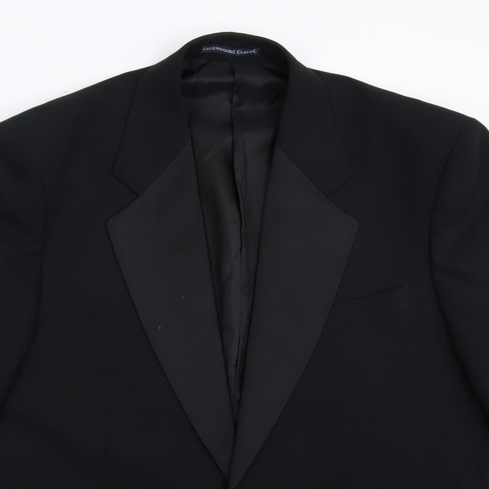 Mens UK Size 42 Greenwoods Regular Black Suit Jacket
