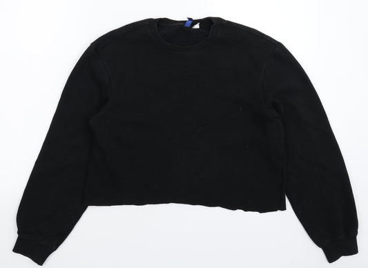 Divided Womens Black   Pullover Sweatshirt Size XS  - Cropped