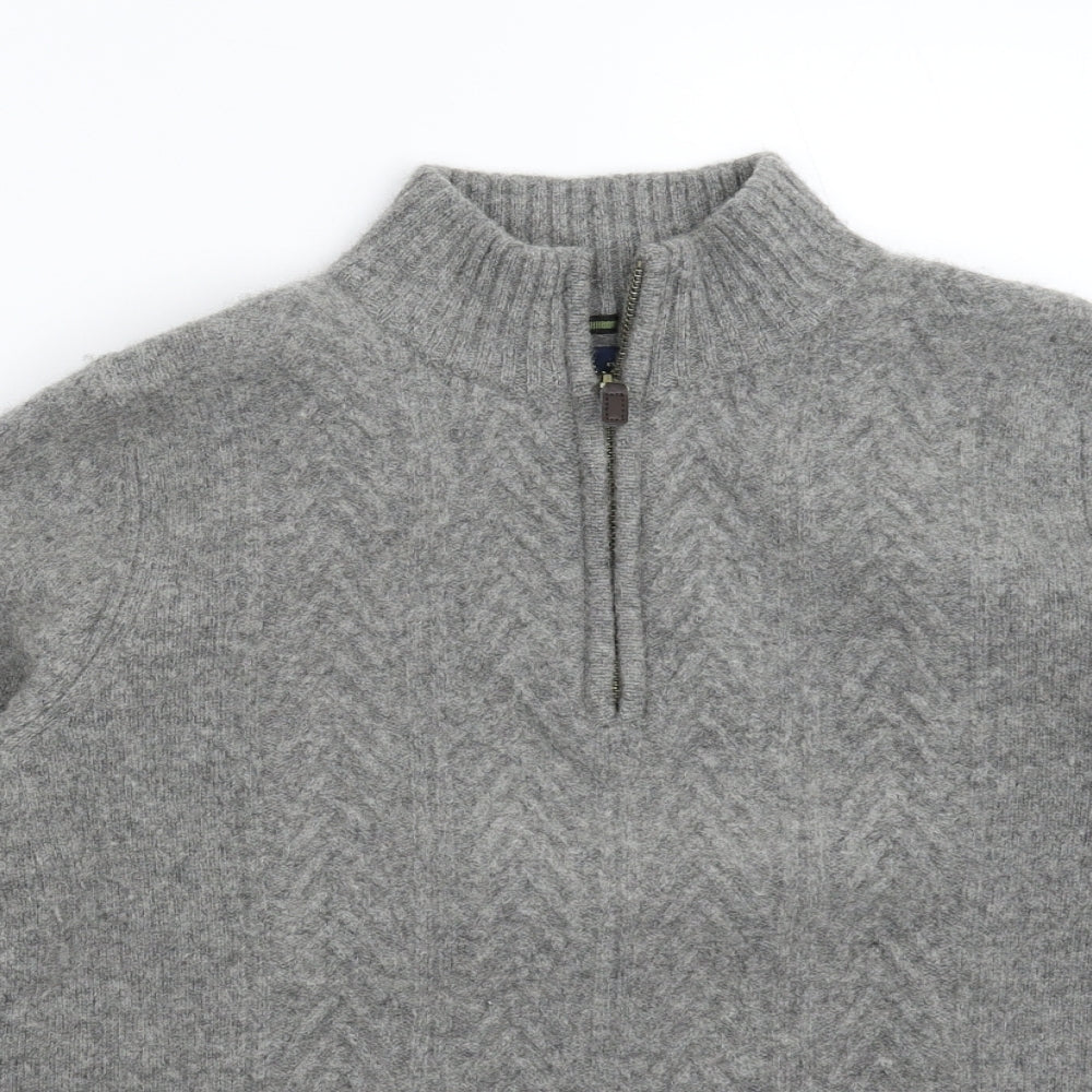 Close-up detail of Hammond women’s grey knit jumper, size M