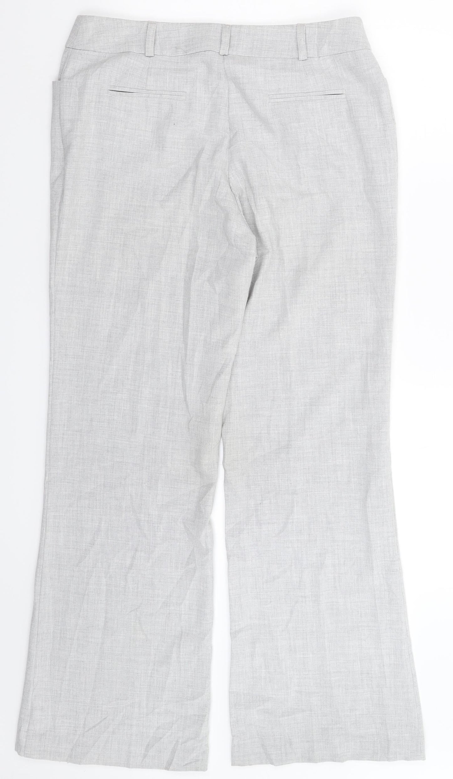 Womens UK Size 12 Preworn Regular Fit Dress Pants Grey Trousers