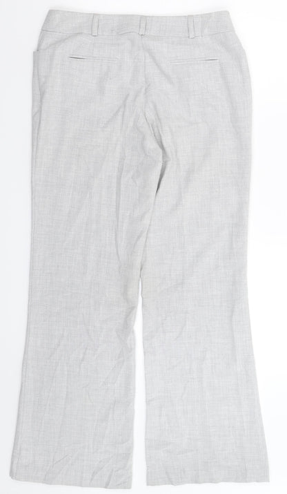 Womens UK Size 12 Preworn Regular Fit Dress Pants Grey Trousers