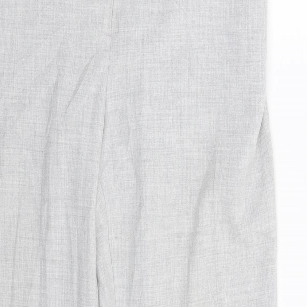 Womens UK Size 12 Preworn Regular Fit Dress Pants Grey Trousers