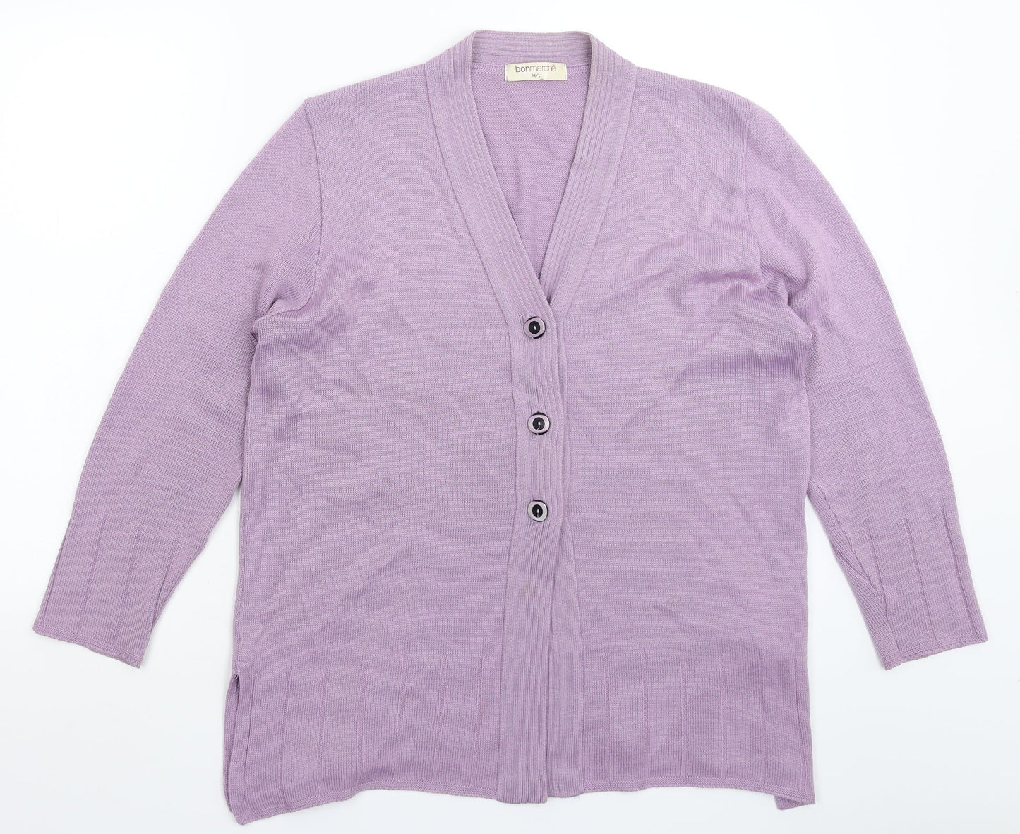 Bonmarché Womens Purple  Knit Cardigan Jumper Size L