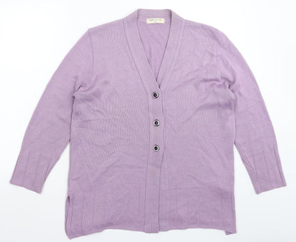 Bonmarché Womens Purple  Knit Cardigan Jumper Size L