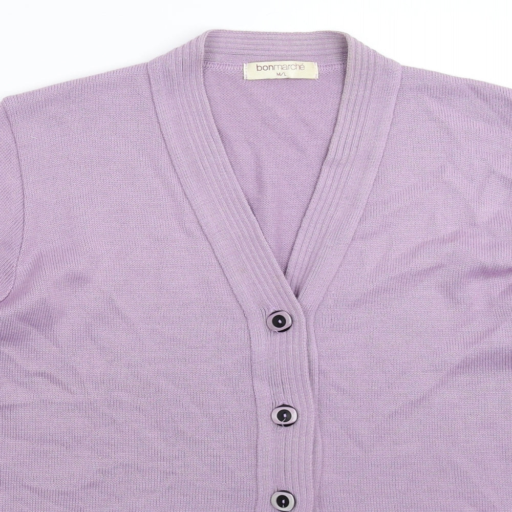 Bonmarché Womens Purple  Knit Cardigan Jumper Size L