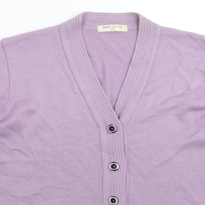 Bonmarché Womens Purple  Knit Cardigan Jumper Size L
