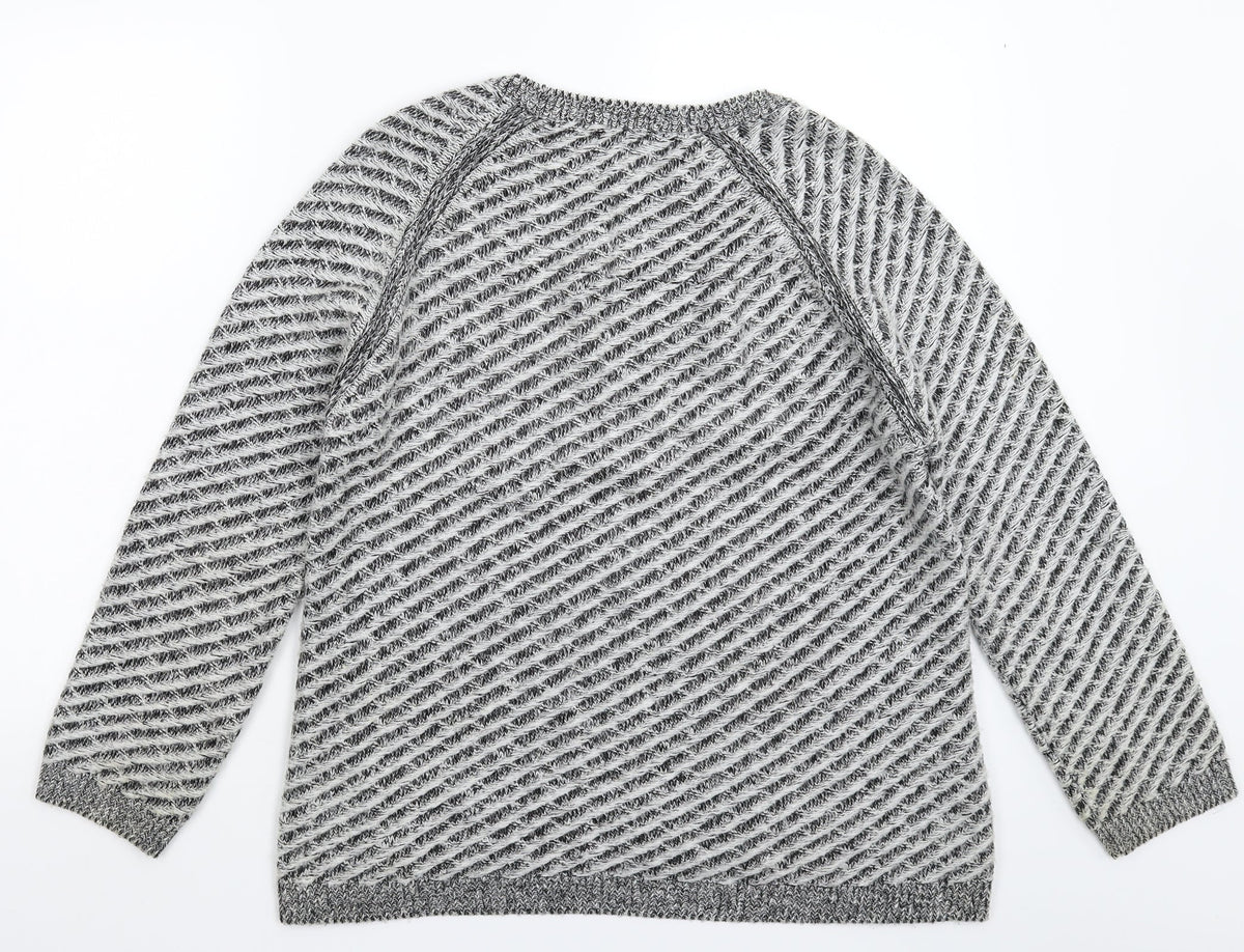Marks & Spencer Womens Grey  Knit Pullover Jumper Size 14
