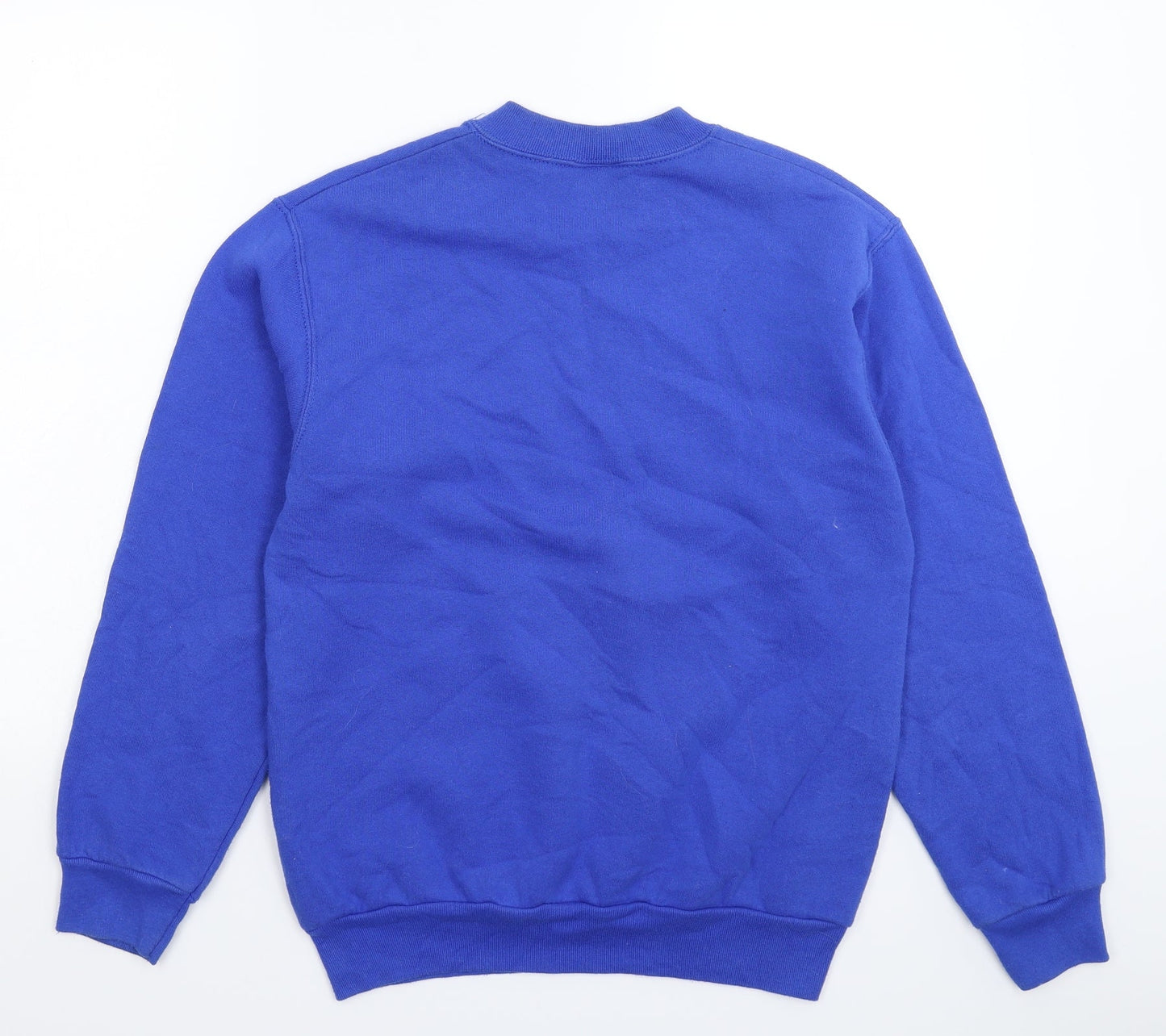 Mens UK Size S Fruit of the Loom Blue Pullover Sweatshirt