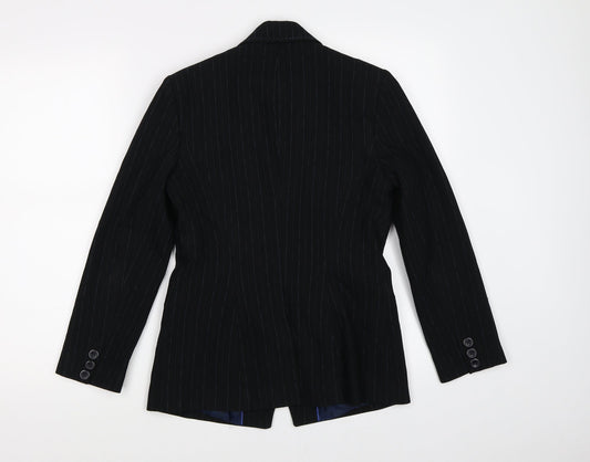 NEXT Womens Black Striped  Jacket Suit Jacket Size 8