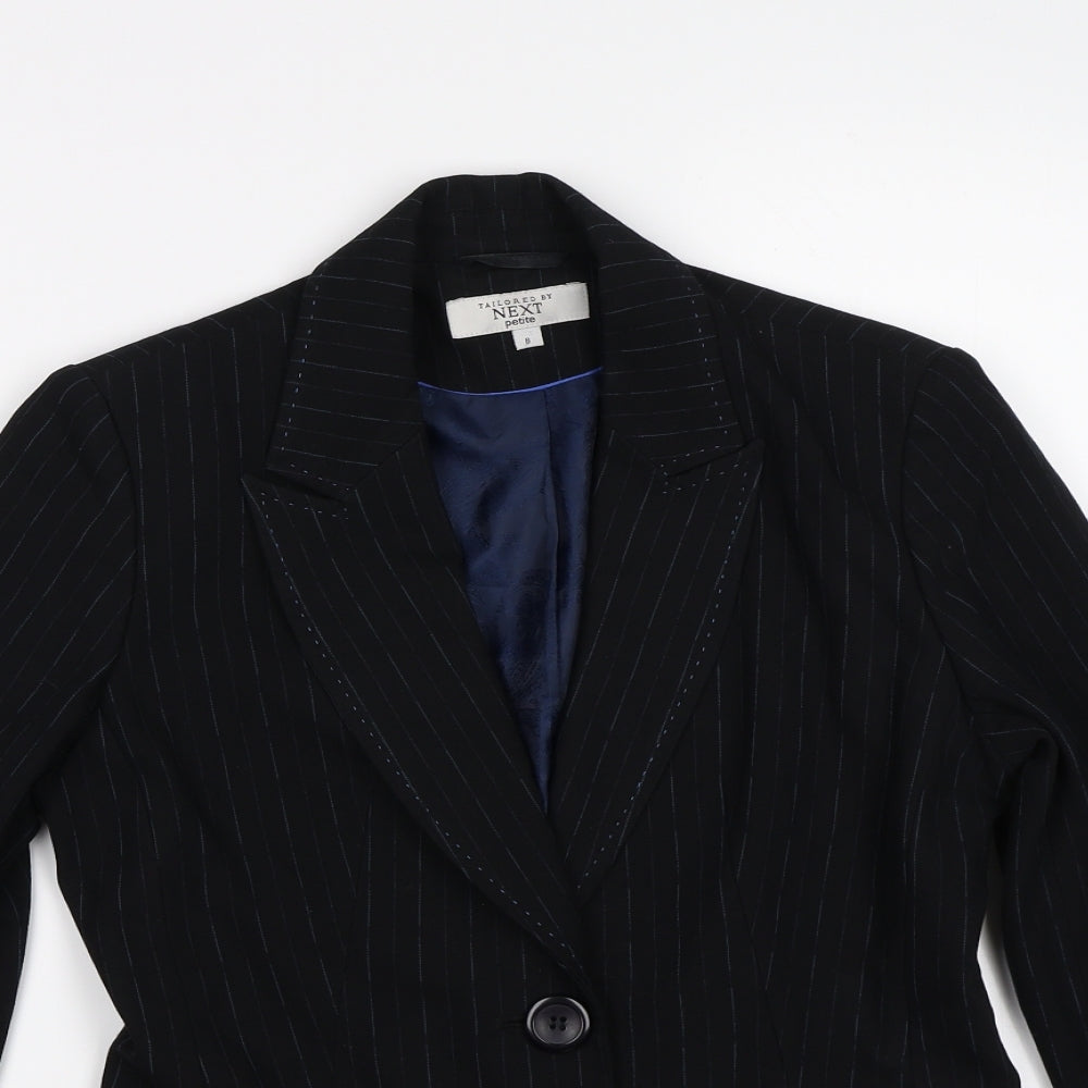 NEXT Womens Black Striped  Jacket Suit Jacket Size 8