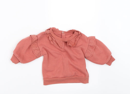 Primark Girls Orange   Pullover Jumper Size 6-9 Months