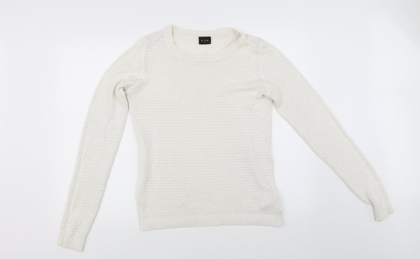 VILA Womens White   Pullover Jumper Size M