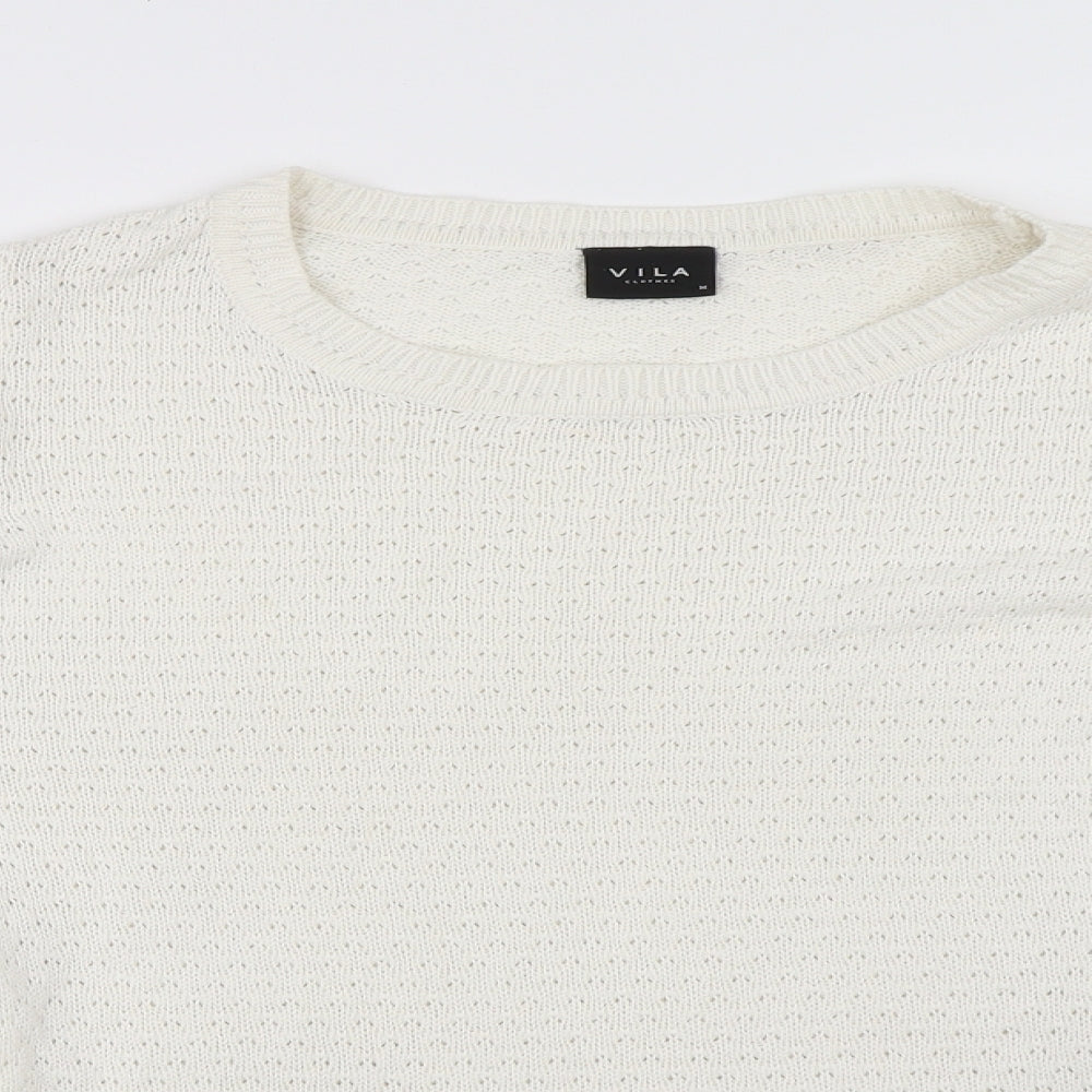 VILA Womens White   Pullover Jumper Size M