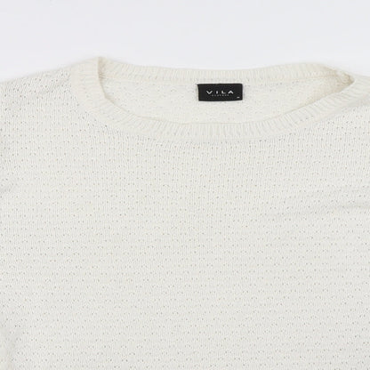 VILA Womens White   Pullover Jumper Size M