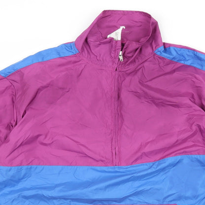 Womens Purple Striped  Pullover Sweatshirt Size S