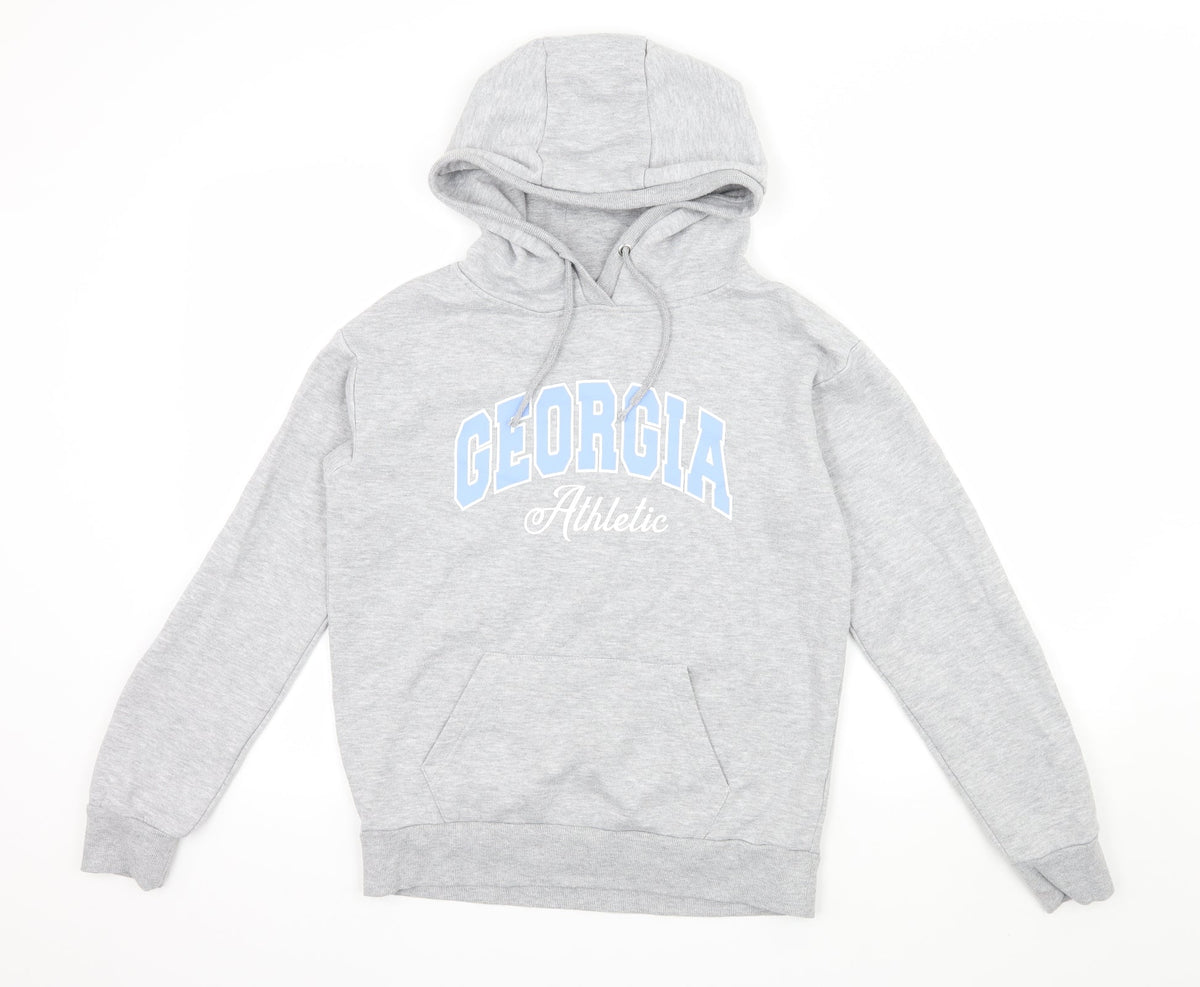 Primark Womens Grey  Jersey Pullover Hoodie Size 4