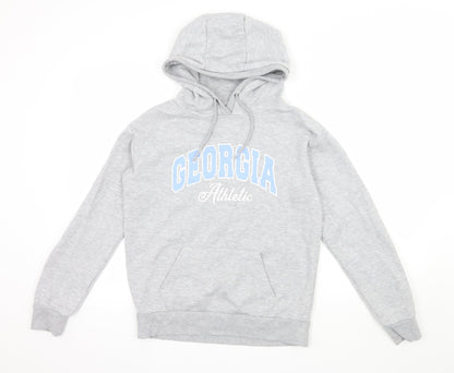 Primark Womens Grey  Jersey Pullover Hoodie Size 4