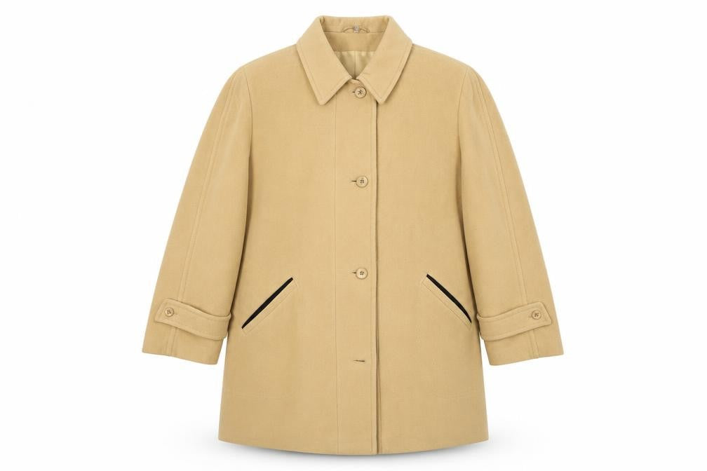 Preworn Womens Yellow  Fleece Overcoat Coat Size 16