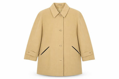Preworn Womens Yellow  Fleece Overcoat Coat Size 16