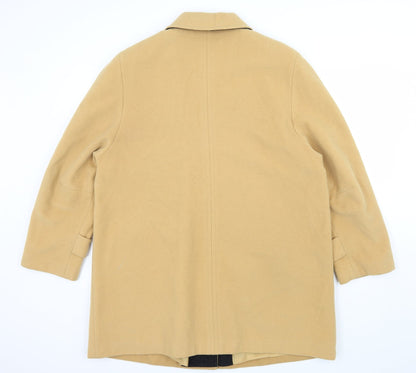 Preworn Womens Yellow  Fleece Overcoat Coat Size 16