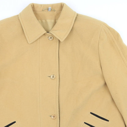 Preworn Womens Yellow  Fleece Overcoat Coat Size 16
