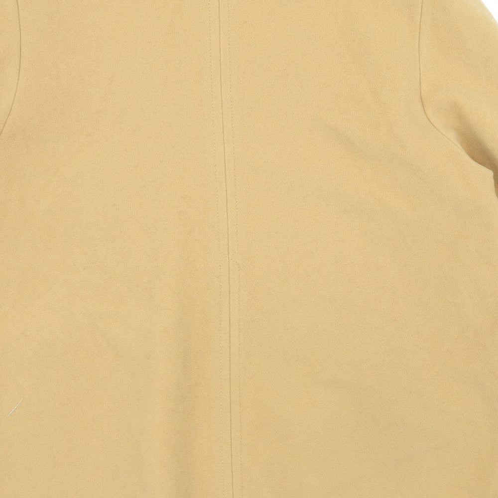 Preworn Womens Yellow  Fleece Overcoat Coat Size 16