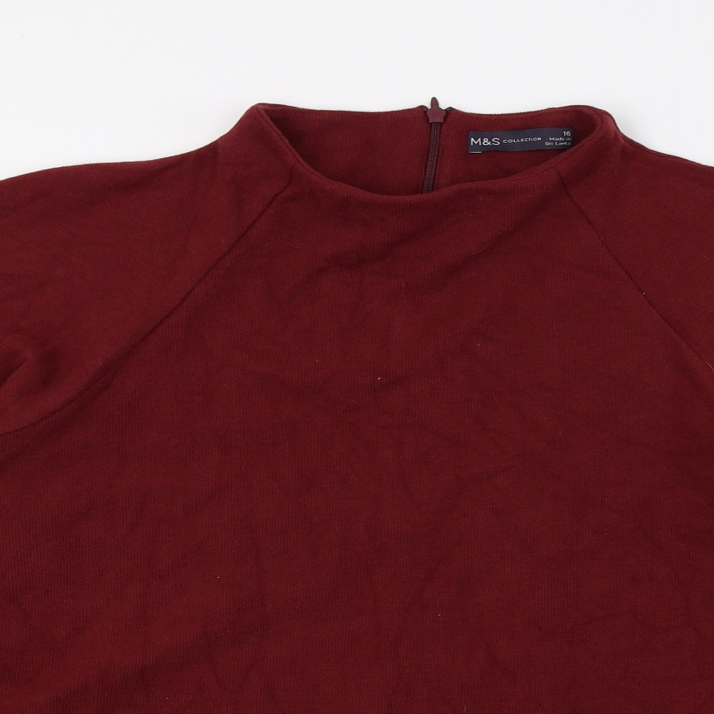 Womens UK Size 16 Marks and Spencer Red Pullover Sweatshirt