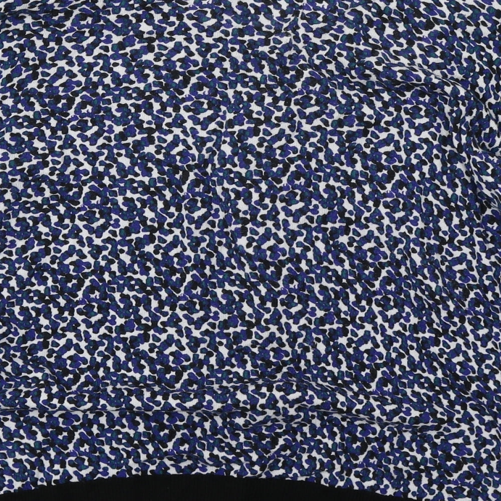 H&M Womens Blue Geometric Knit Cardigan Jumper Size M