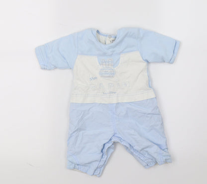 Sucre d'Orge Boys Blue Geometric Jersey Unitard One-Piece Size 0-3 Months  - Mon Lapin