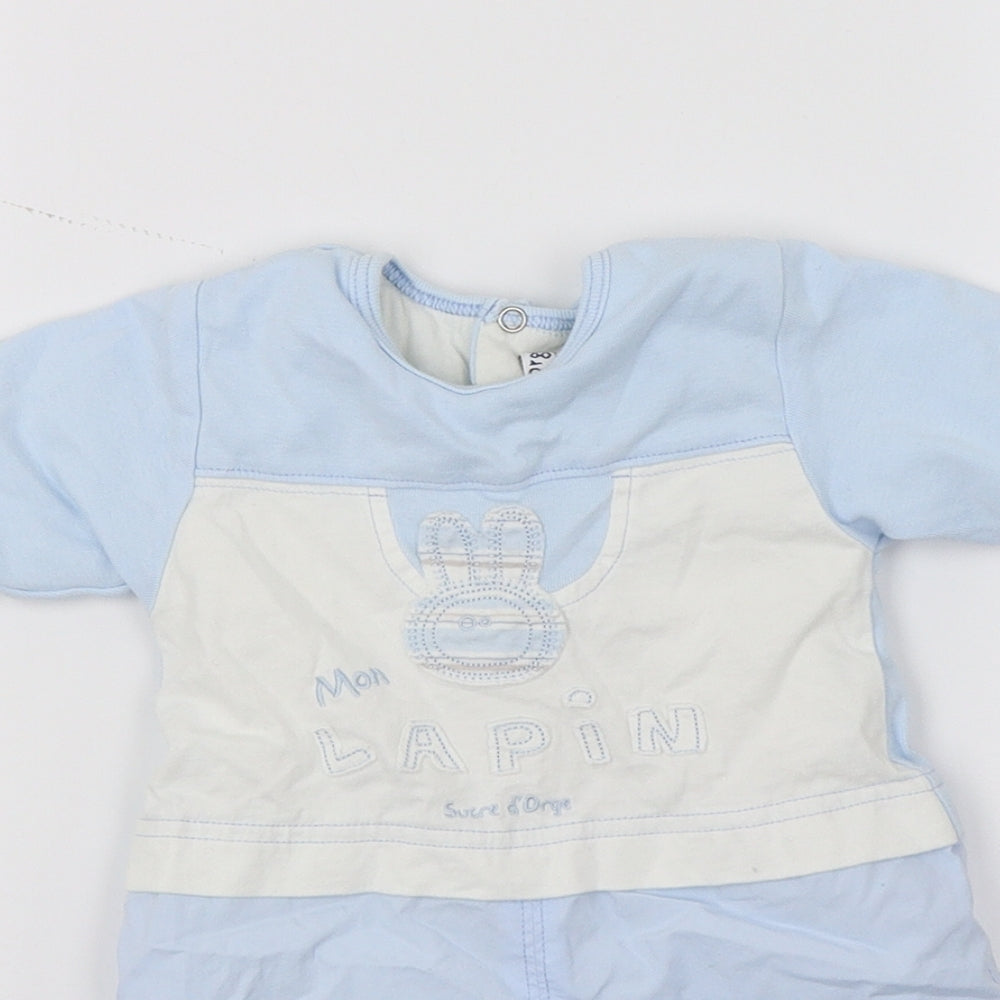 Sucre d'Orge Boys Blue Geometric Jersey Unitard One-Piece Size 0-3 Months  - Mon Lapin