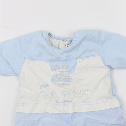 Sucre d'Orge Boys Blue Geometric Jersey Unitard One-Piece Size 0-3 Months  - Mon Lapin