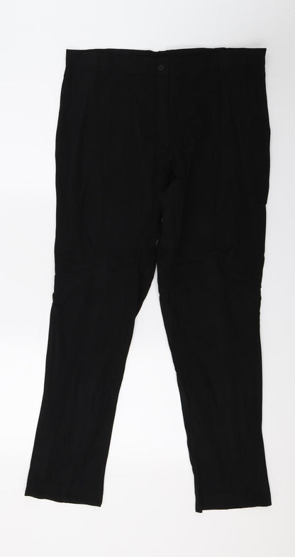 Womens UK Size 16 Preworn Regular Fit  Black Trousers